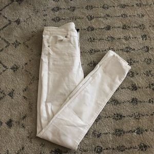 White divided jeans
